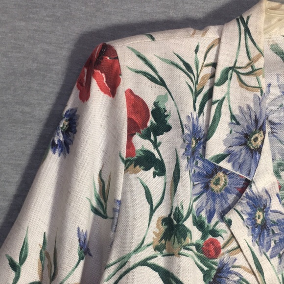 JOANNA Floral Spring Trendy Career Jacket The Look of Linen without the Wrinkles - Picture 6 of 16